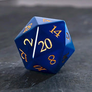 Blue Cat Eye 1PCS Gem D20 DND Dice 25mm 20 Sided Crystal Cat Eye D&D Dice Dungeons and Dragons RPG Roleplaying Games Table MTG