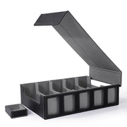 Trading Card Storage Box with Display Window and Dice Tray, Deck Case with Removable Lid; 3900+ Card Deck Box for CCG TCG