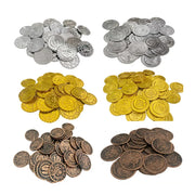 100/200PCS Plastic Pirate Gold Silver Coin Halloween Kids Birthday Party Decoration Fake Coins Game Treasure Hunt arty Supplies