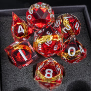 Magic Lord Rings Dice Set, 7Pcs Dungeon Dragon DnD Dice, Resin LOTR D&D Dice Set for Role Playing Game, D and D Sharp Edge Dice