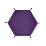 Rolling Folding Hexagon Dice Game Storage Tray PU Leather&Velvet  Mat Holder Double Sided Thick Office Supplies Storage Tools