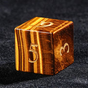 7Pcs DND Dice Yellowish-brown Gemstone Dice Golden Word Dice Set Multi-sided Polyhedral Dice for D&D Game COC Role Playing RPG