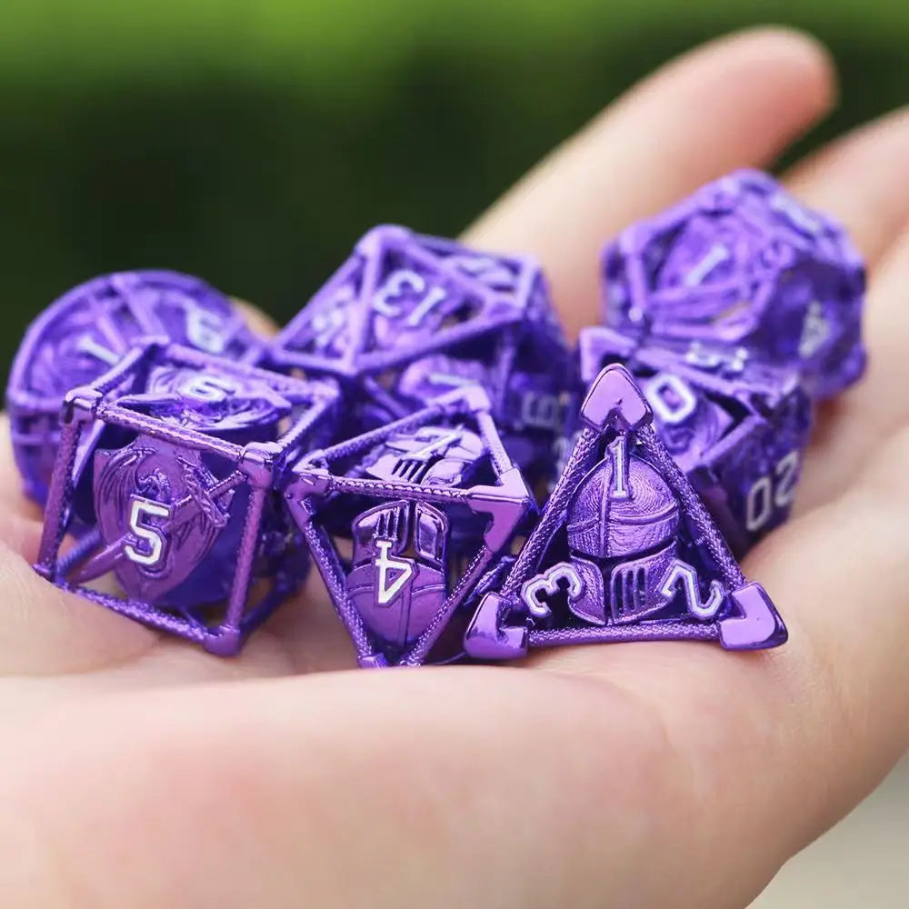 Purple Hollow Metal RPG Dice Set