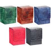 PU Magnetic Trading Card Deck Box for MGT/PTCG, Portabe Card Storage Box Holds 100＋ Sleeved Cards Board Game Commander Card Case