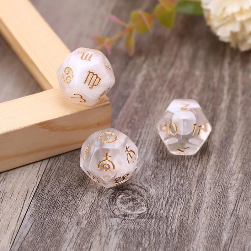 Pink Resin Polyhedral RPG Dice Set - 3 Piece