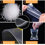 100PCS Small Zip Lock Sealing Bags Reclosable Transparent Plastic Bag Vacuum Storage Bag Clear Bags Ziplock Food Storage Zip Bag