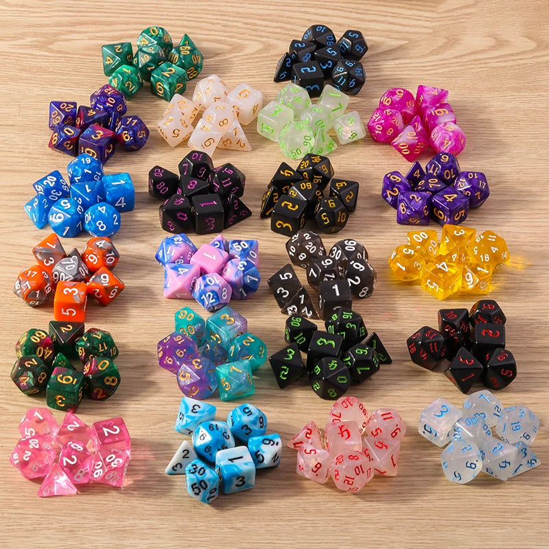 Antique Dragon Metal D6 Dice - 7 Piece - Design 2