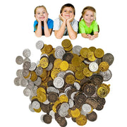 100/200PCS Plastic Pirate Gold Silver Coin Halloween Kids Birthday Party Decoration Fake Coins Game Treasure Hunt arty Supplies
