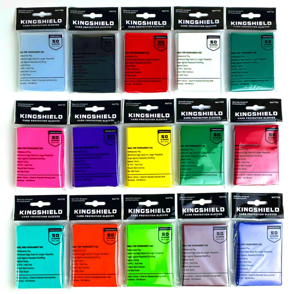 HexHoard Matte Card Sleeves – Standard 66x91mm, Pack of 50 – 16 Colours to Choose From