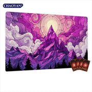 Fantasy Magic Mountain TCG Playmat Magic Card Mat with Stitched Edge Non-Slip Durable Tabletop playmat Board Game Mat for TCG