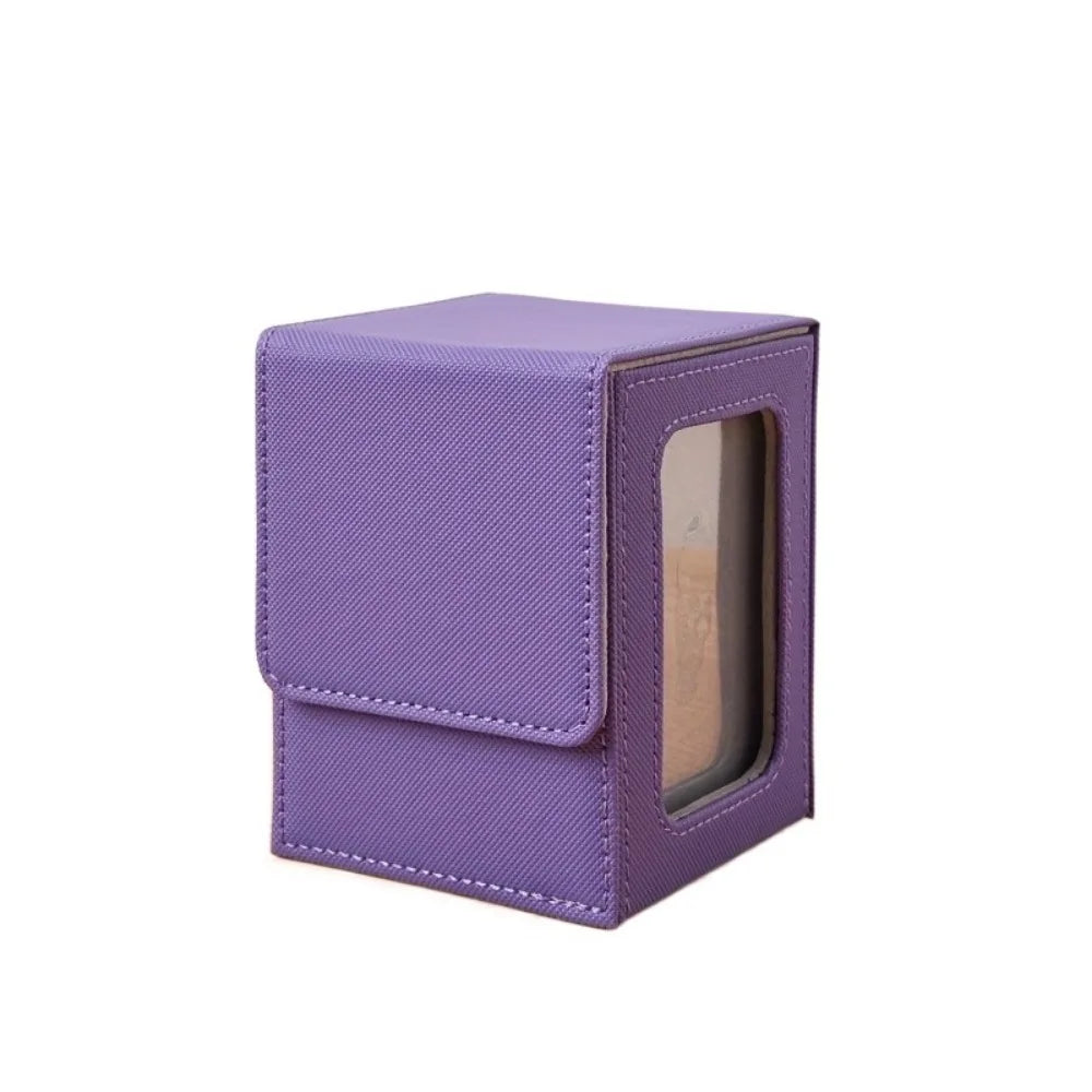 PU Window Collection Box Magnetic Closure Moisture-proof Card Deck Box Stain-resistant with Lid Game Card Organizer Board Games