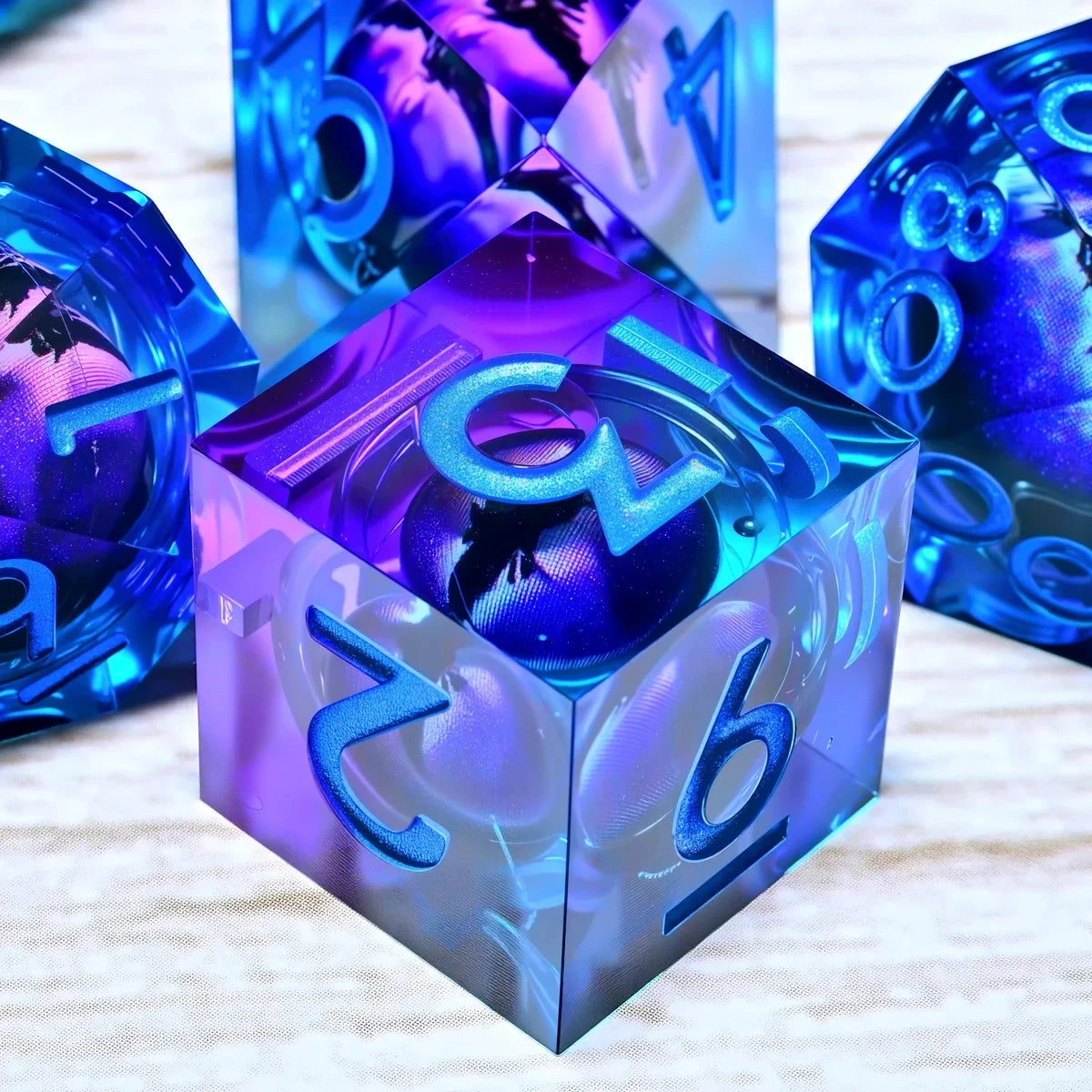 Crystal Resin Dice Set – 4 Colours to Choose From