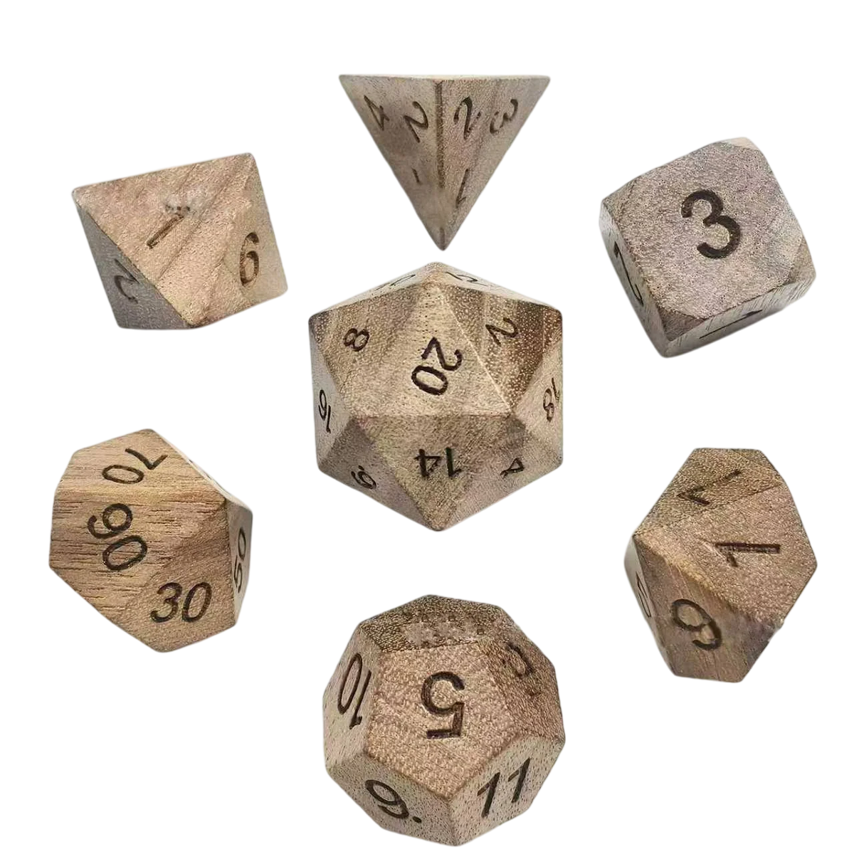Wooden Dice Set – 12 Colours to Choose From