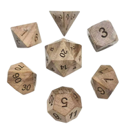 DND Wooden Dice for Board Games, Role-Playing Dice for Dungeons & Dragons D&D Dices Wood Cubes Polyhedral RPG Dices Set D6 D20