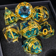 Magic Lord Rings Dice Set, 7Pcs Dungeon Dragon DnD Dice, Resin LOTR D&D Dice Set for Role Playing Game, D and D Sharp Edge Dice