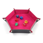 Portable Dices Rolling Tray Folding Hexagon Dices Holder Dices Storage Box