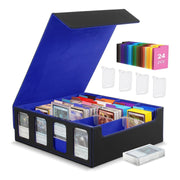 Trading Card Storage Box for 3000+ Cards With Display Windows, Premium Game Card Storage Box With Card Supporters & Divider