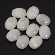 20pcs Flat Oval Acrylic Beads Double Color Imitation Jade Stone Loose Beads For Jewelry Making Bracelet Necklace DIY Accessories