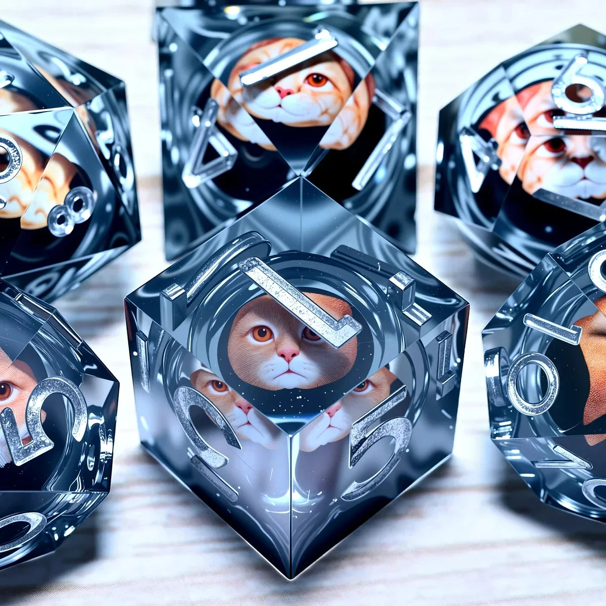 Crystal Resin Dice Set – 4 Colours to Choose From