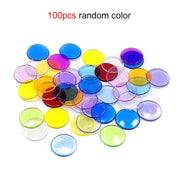 50/100/200pcs 19mm Plastic Chips DIY Tokens Color Transparent Board Game Coins Bingo Accessories Teaching Game Coins TMZ