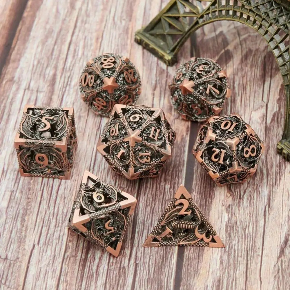 Antique Hollow Metal D6 Dice - Design 2