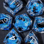 Dice DND Set, Resin Sharp Edge Polyhedral Liquid Dice