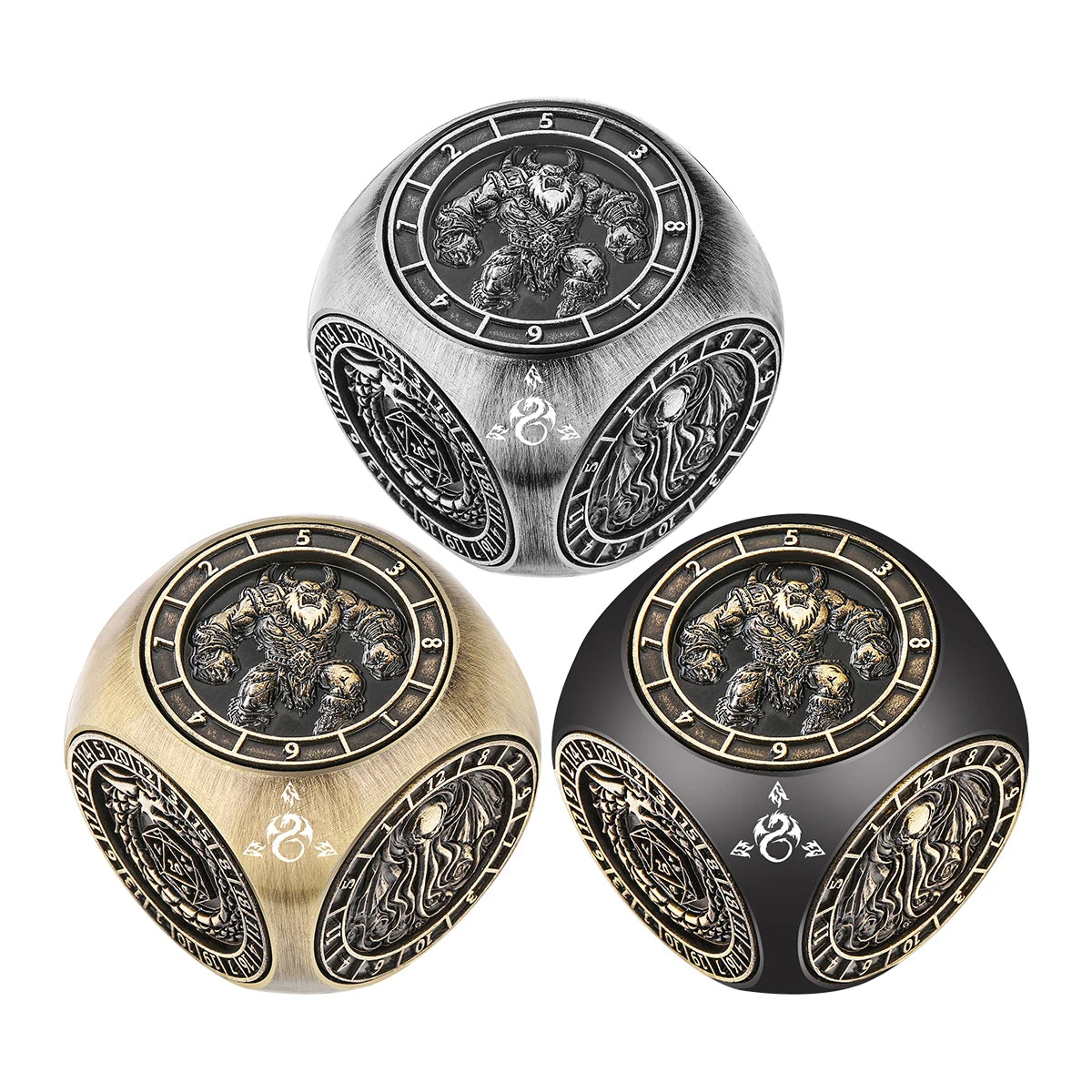 Pink Metal D6 Dice - Design 3