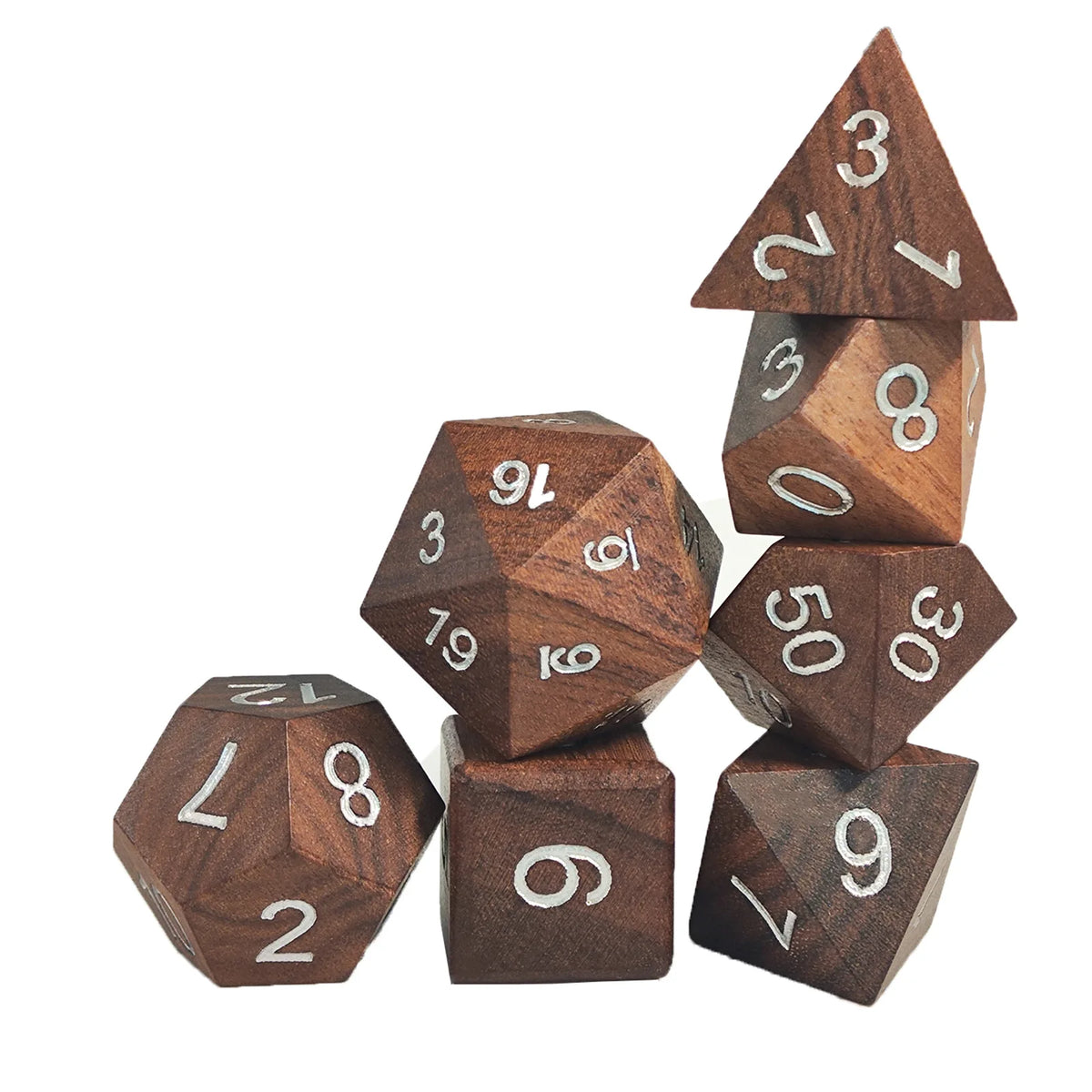 Wooden Dice Set – 12 Colours to Choose From