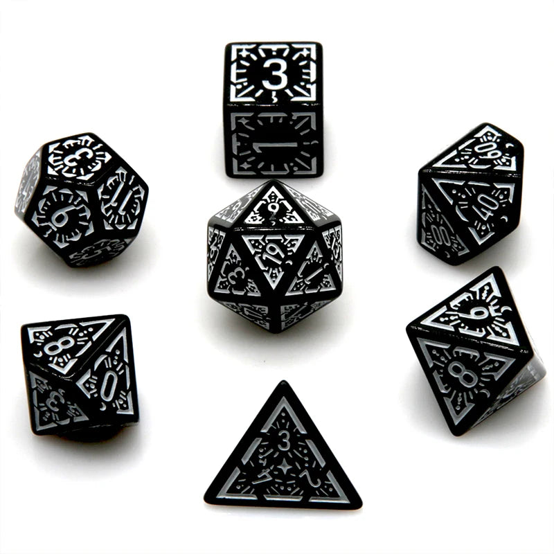 Antique Metal D6 Dice - Design 2