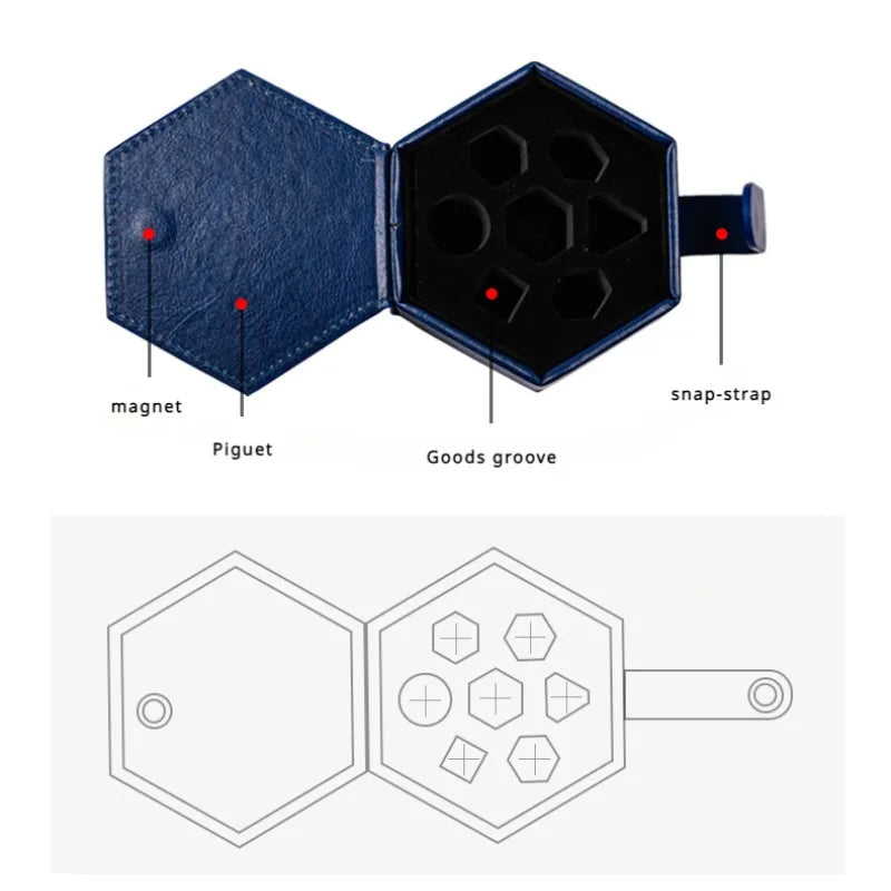PU Hexagon Dice Storage Bag – 3 Colours to Choose From