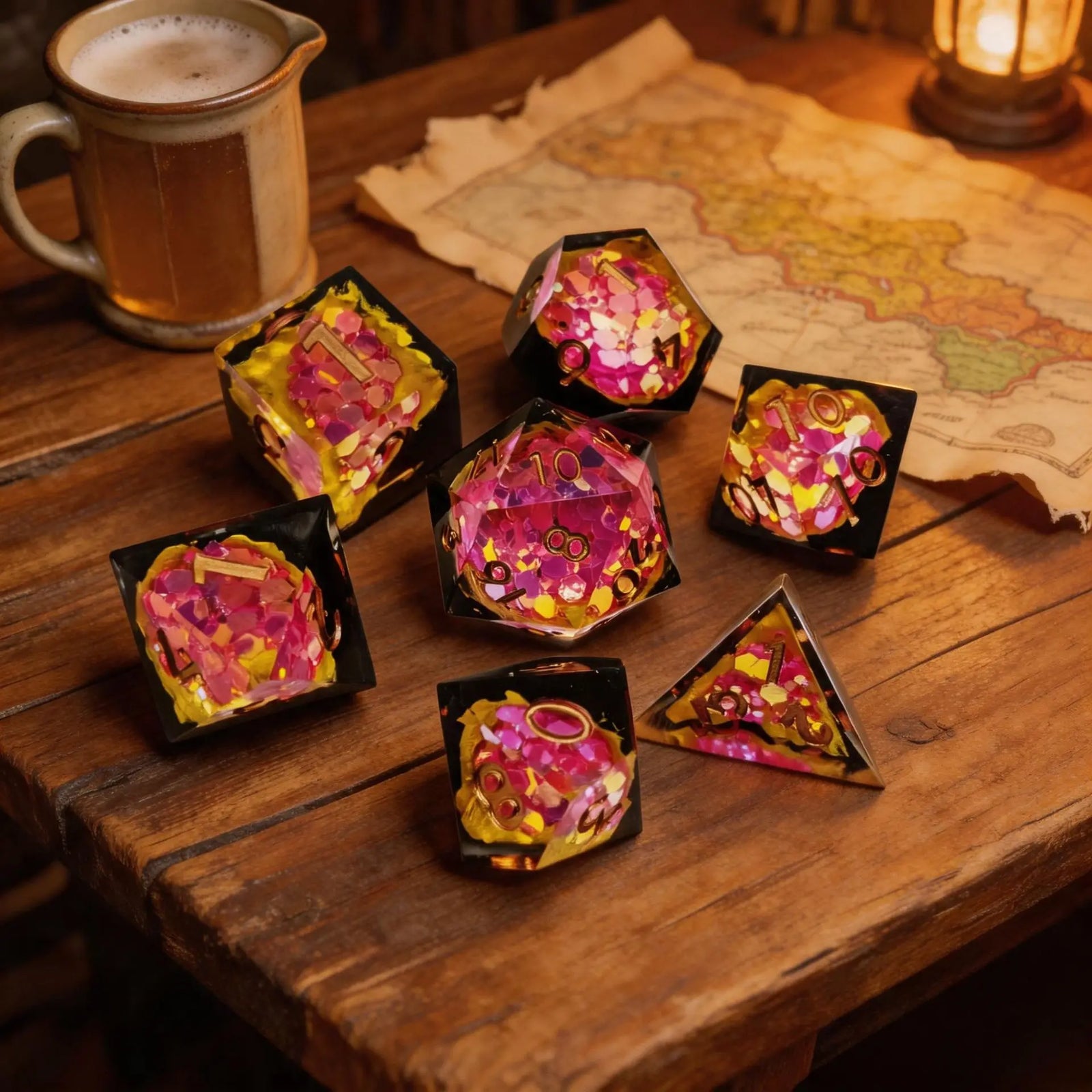 Mineral-Style Sharp Edge RPG Dice Set