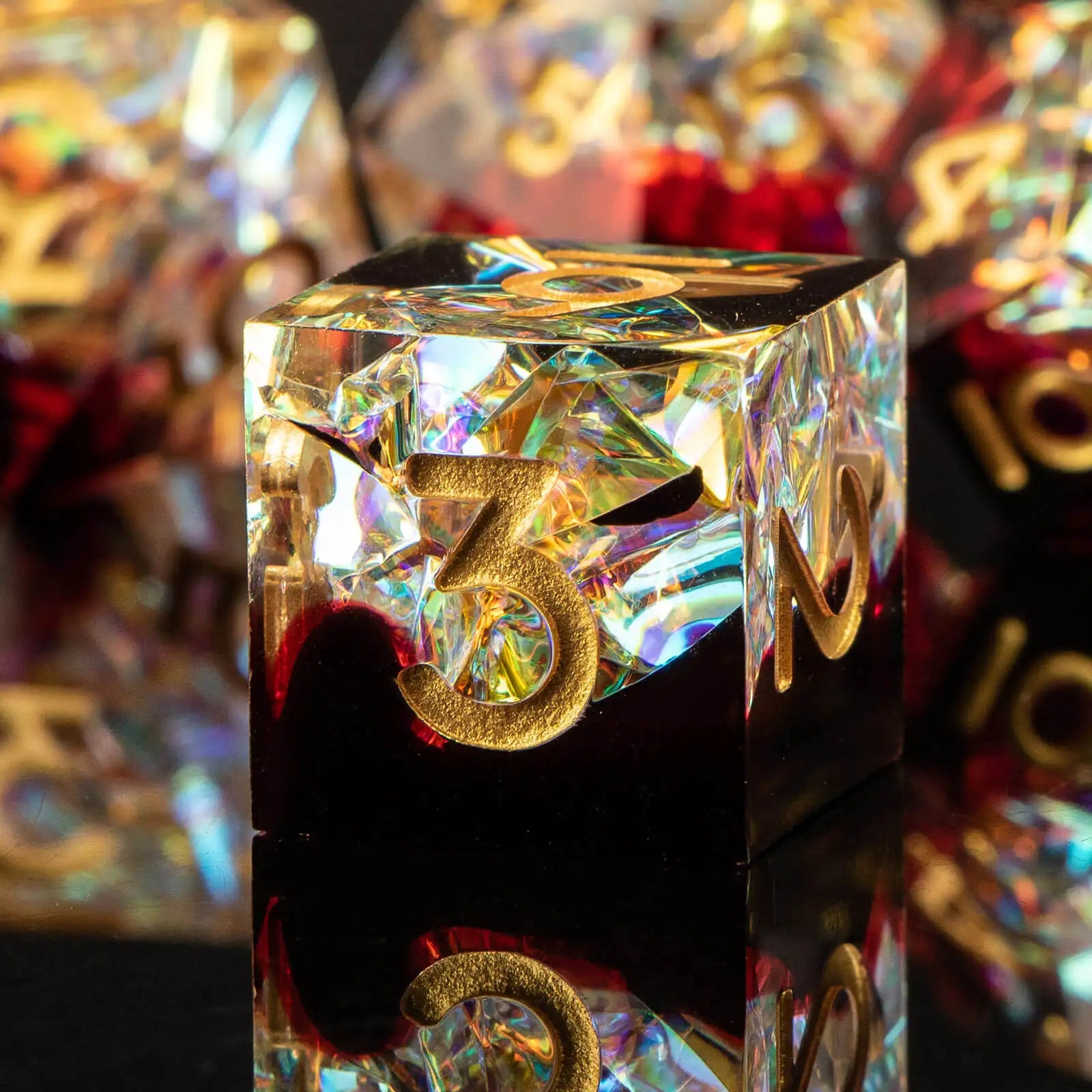 Sharp Edge Resin Polyhedral RPG Dice Set - Design 4