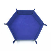 18Colors Foldable Dice Tray PU Leather Flannel Hexagonal Dice Rolling Plate Table Game Office Sundries Key Portable Storage Box