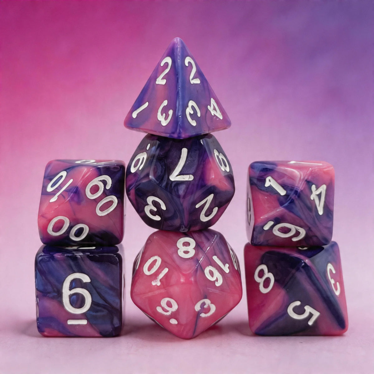 Two-Tone Dice Set with Bag – 9 Colours to Choose From