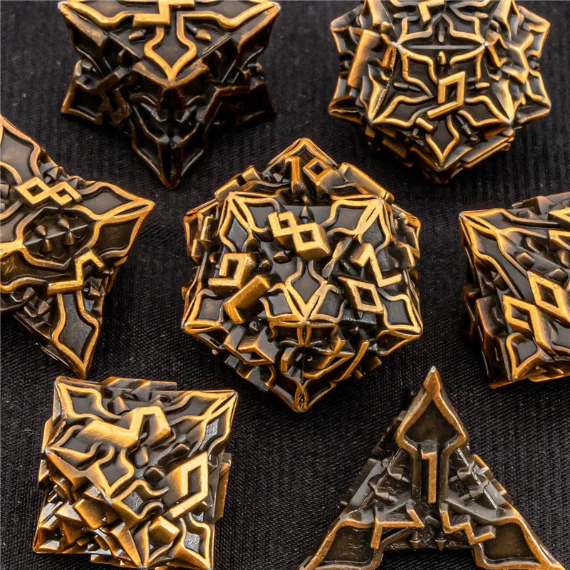 Antique Dragon Metal D6 Dice - Design 2
