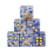 6-Sided Digital Game Dice 16mm Natural Stone D6 Gem Dice Set Healing Crystal Quartz for DND RPG Table Board Game or TeachingMath