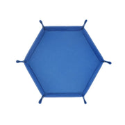 Rolling Folding Hexagon Dice Game Storage Tray PU Leather&Velvet  Mat Holder Double Sided Thick Office Supplies Storage Tools
