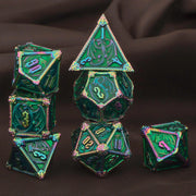 Dungeon and Dragon DND Metal Dice Set D&D, 7 Piece Polyhedral Role Playing RPG D and D Dice D20 D12 D10 D8 D6 D4