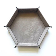 18Colors Foldable Dice Tray PU Leather Flannel Hexagonal Dice Rolling Plate Table Game Office Sundries Key Portable Storage Box