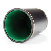 PU Leather Dice Cup Set Round Game Cup with 5 Standard Dice Felt Lining Silent Rolling for Party Board Games