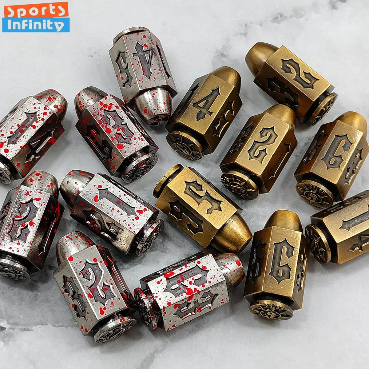 Antique Metal D6 Dice