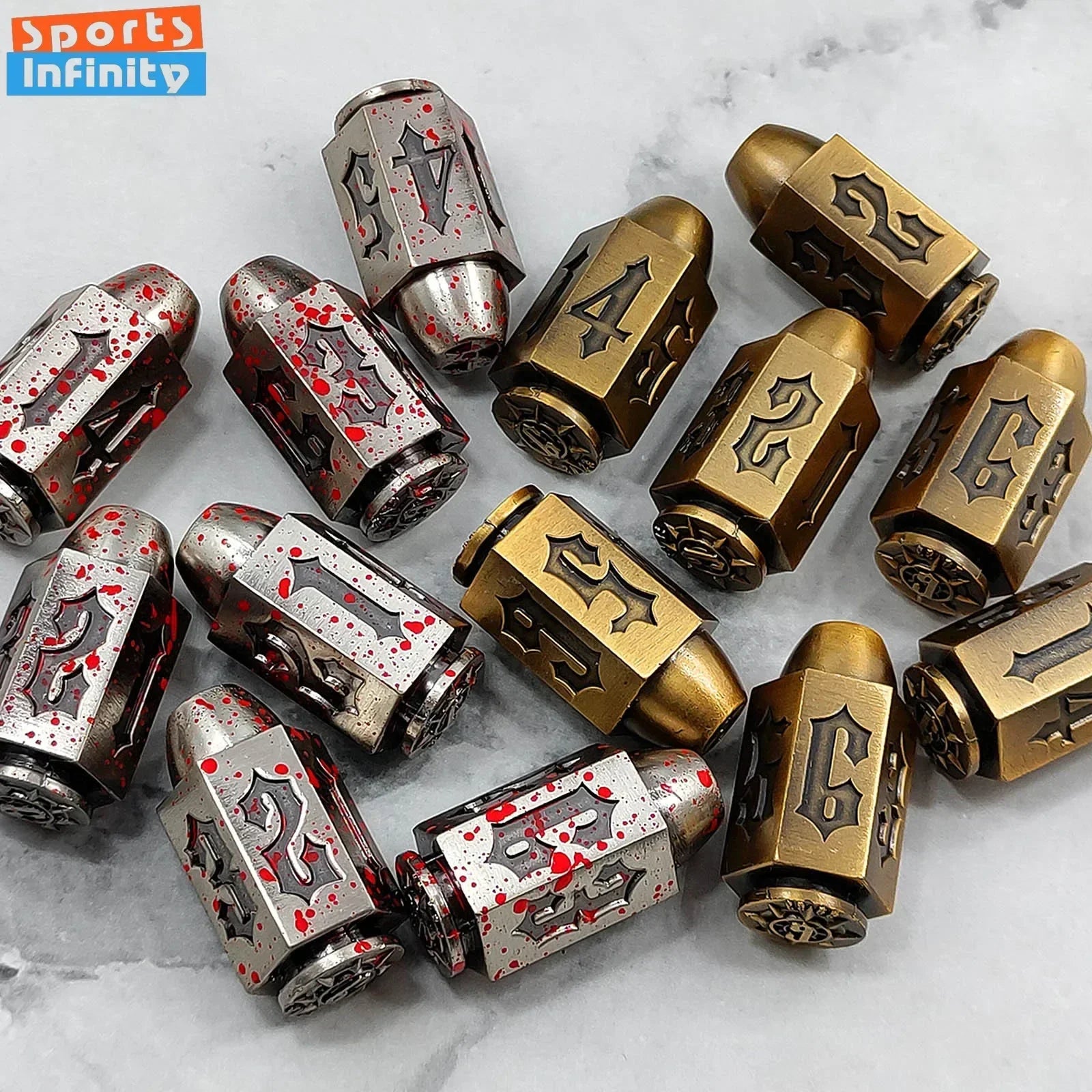 Antique Metal D6 Dice