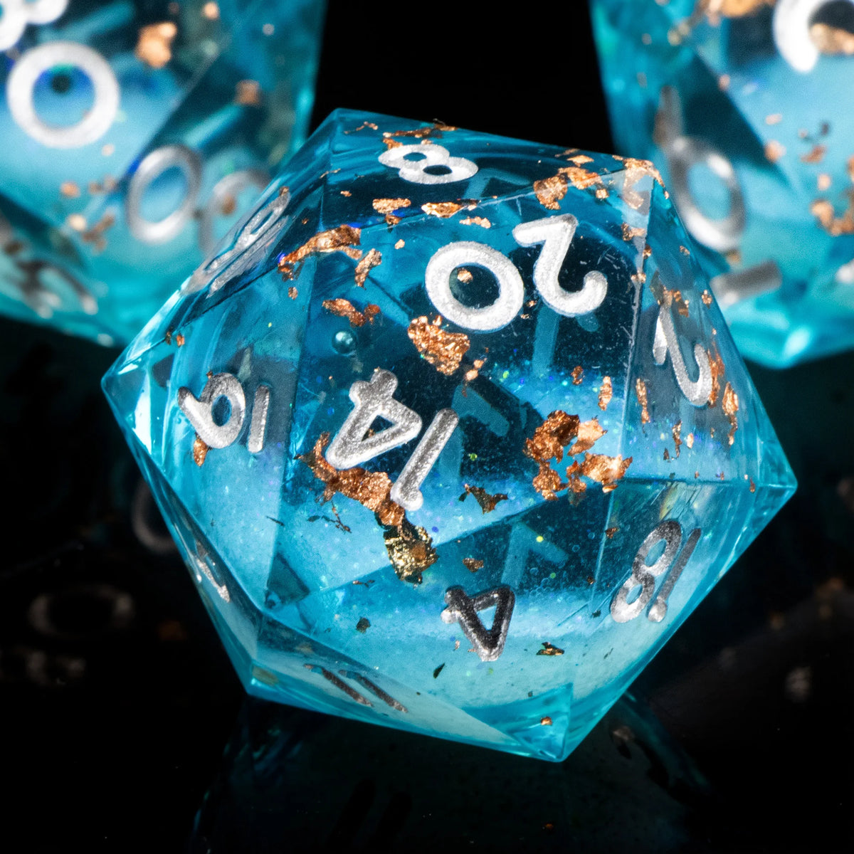 Liquid Core Resin Polyhedral RPG Dice Set - Design 4