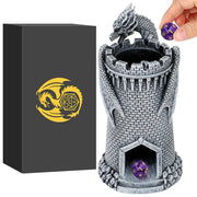 Creative Dragon Castle Dice Tower Dices Rolling Trays Decoration Tabletop Board Role Play Game Accessory with Storage Box