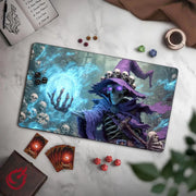Terror Skeleton Mage TCG Playmat Magic Card Mat with Stitched Edge Non-Slip Durable Tabletop playmat Board Game Mat for TCG