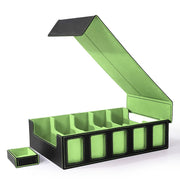 Trading Card Storage Box with Display Window and Dice Tray, Deck Case with Removable Lid; 3900+ Card Deck Box for CCG TCG