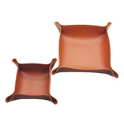 Desktop Storage Tray Pu Leather Valet Trinket Folding Tray Desktop Storage Sundries Box For Dice Key Wallet Coin Home Decoration