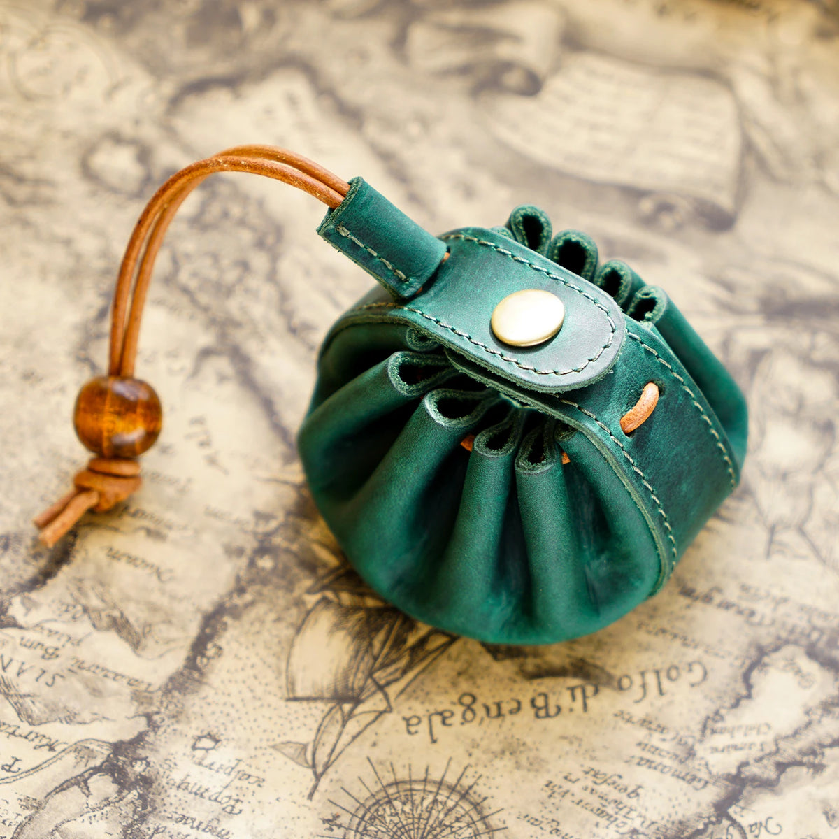 Leather Drawstring Dice & Coin Pouch – 6 Colours to Choose From