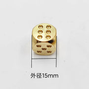6pcs 15mm Solid Brass Gold Metal Dice - Hand Polished 6-Sided High-Quality Game Dice Stress Relieving Family Gathering Toy
