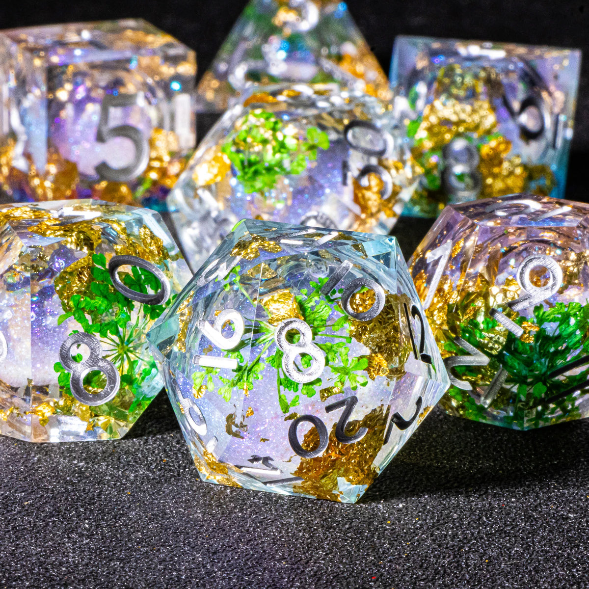Galaxy Liquid Core Dice Set – Swirling Universe in Every Roll – 24 Colours to Choose From